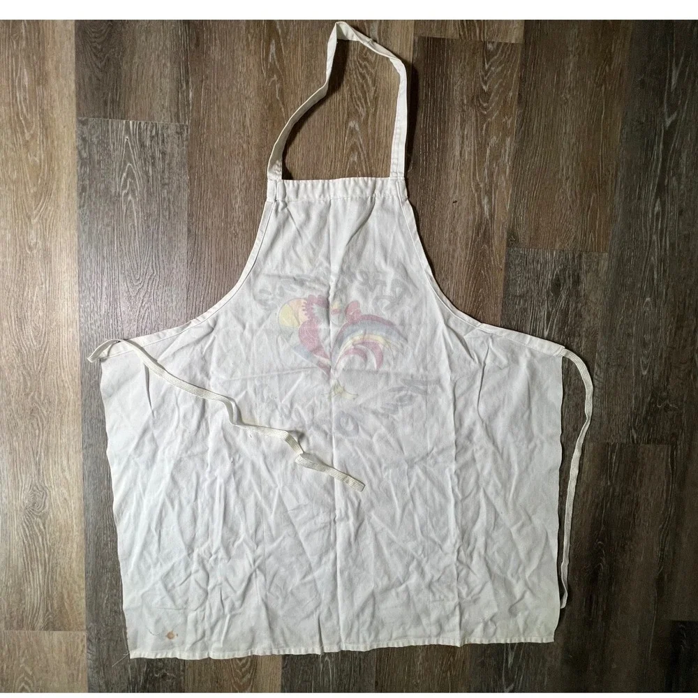 Brennan's Apron Unisex OS White New Orleans Rooster Vintage Souvenir NOLA